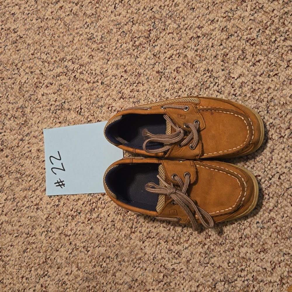 Boys size 13.5 Sperry's tan deck shoes